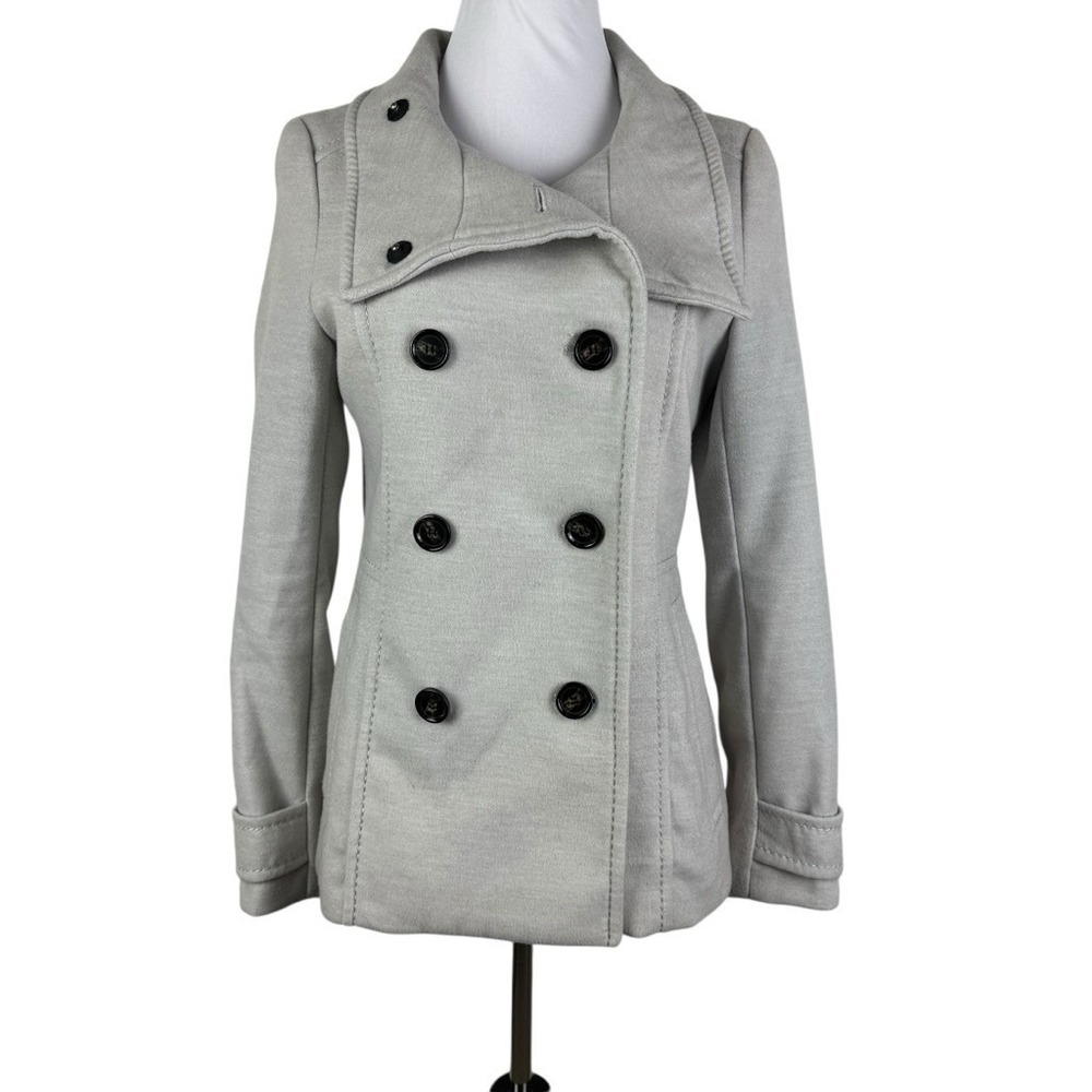 H&M Tan Double Breasted Long Sleeve Fitted Lined Peacoat‎ with Snaps Women's 8